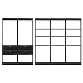 Guarda-Roupas Closet Modulado Alasca 300cm 5 Peças com 4 Gavetas e Cabideiros Preto Touch Carraro