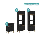 Armário de Cozinha Compacta Atlanta Contour Carraro Preto Touch