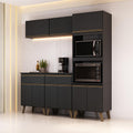 Armário de Cozinha Compacta Atlanta Haus Carraro Preto Touch