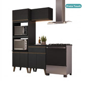 Armário de Cozinha Compacta Atlanta Vértice Carraro Preto Touch