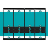 Guarda-Roupas Closet Modulado Alasca 240cm 4 Peças com 8 Gavetas e Cabideiros Preto Touch Carraro