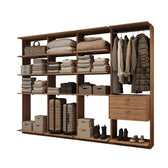 Guarda-Roupas Closet Modulado Alasca One 240cm 4 Peças com 2 Gavetas e Cabideiros Freijó Carraro