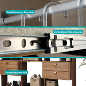 Guarda-Roupas Closet Modulado Alasca One 240cm 4 Peças com 4 Gavetas e Cabideiros Freijó Carraro