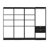 Guarda-Roupas Closet Modulado Alasca One 240cm 4 Peças com 2 Gavetas e Cabideiros Preto Touch Carraro