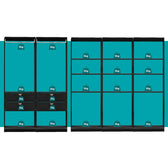 Guarda-Roupas Closet Modulado Alasca 300cm 5 Peças com 4 Gavetas e Cabideiros Preto Touch Carraro