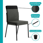 Conjunto Sala de Jantar 4 Cadeiras Georgia Carraro Preto