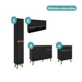 Armário de Cozinha Compacta Atlanta Summit Carraro Preto Touch