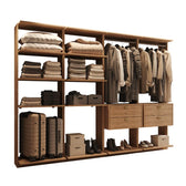 Guarda-Roupas Closet Modulado Alasca One 240cm 4 Peças com 4 Gavetas e Cabideiros Freijó Carraro