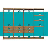 Guarda-Roupas Closet Modulado Alasca 240cm 4 Peças com 6 Gavetas e Cabideiros Freijó Carraro