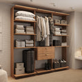 Guarda-Roupas Closet Modulado Alasca One 180cm 3 Peças com 2 Gavetas e Cabideiros Freijó Carraro