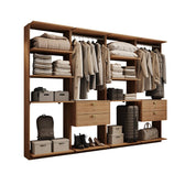Guarda-Roupas Closet Modulado Alasca Duo 240cm 4 Peças com 4 Gavetas e Cabideiros Freijó Carraro