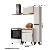 Armário de Cozinha Compacta Atlanta Atelier Carraro Branco