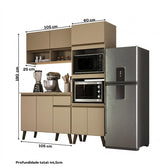 Armário de Cozinha Compacta Atlanta Skyline Carraro Amêndoa