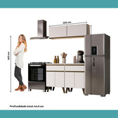Armário de Cozinha Completa Atlanta Grid Carraro Branco