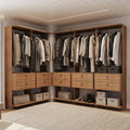 Guarda-Roupas Closet Modulado Alasca 300cm 5 Peças com 10 Gavetas e Cabideiros Freijó Carraro