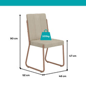 Conjunto Sala de Jantar 4 Cadeiras Isis Carraro Petra Rosê