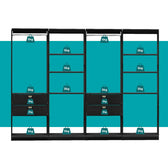 Guarda-Roupas Closet Modulado Alasca 240cm 4 Peças com 4 Gavetas e Cabideiros Preto Touch Carraro