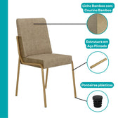 Conjunto Sala de Jantar 4 Cadeiras Verona Carraro Dourado