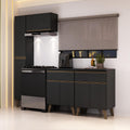 Armário de Cozinha Compacta Atlanta Bridge Carraro Preto Touch