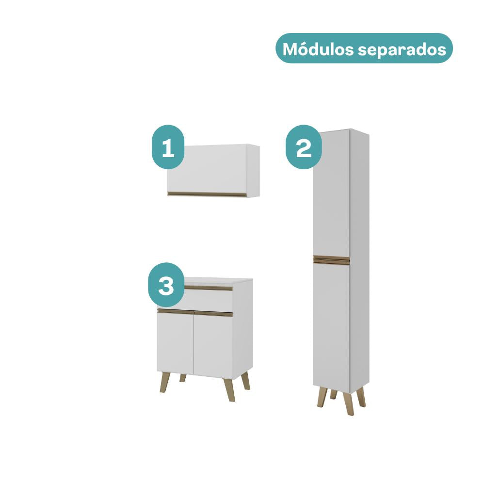 Armário de Cozinha Compacta Atlanta Atelier Carraro Branco