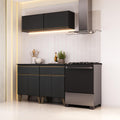 Armário de Cozinha Compacta Atlanta Axis Carraro Preto Touch