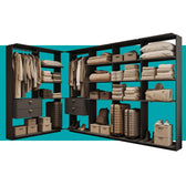 Guarda-Roupas Closet Modulado Alasca 360cm 6 Peças com 4 Gavetas e Cabideiros Preto Touch Carraro