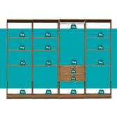 Guarda-Roupas Closet Modulado Alasca 240cm 4 Peças com 2 Gavetas e Cabideiros Freijó Carraro
