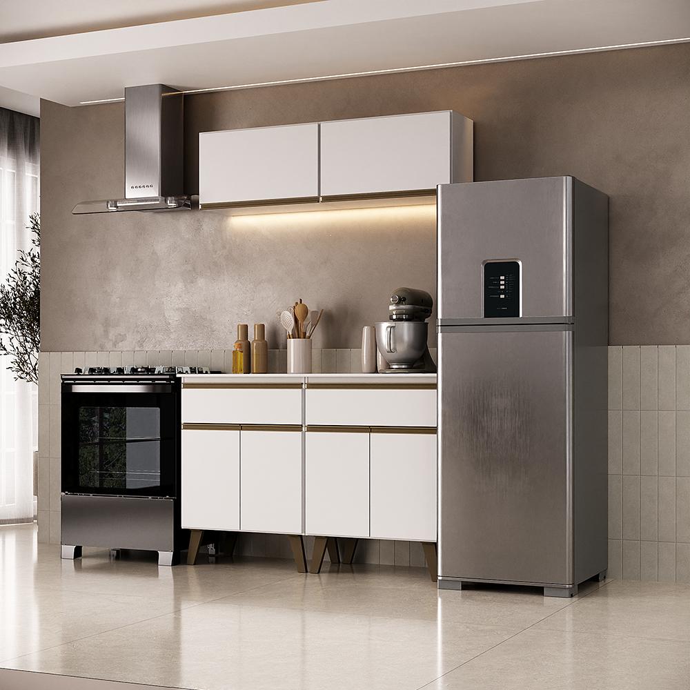 Armário de Cozinha Completa Atlanta Grid Carraro Branco