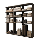 Guarda-Roupas Closet Modulado Alasca 180cm 3 Peças com 9 Prateleiras Preto Touch Carraro