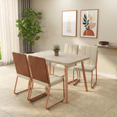 Conjunto Sala de Jantar 4 Cadeiras Isis Carraro Petra Rosê