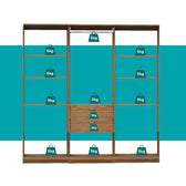 Guarda-Roupas Closet Modulado Alasca One 180cm 3 Peças com 2 Gavetas e Cabideiros Freijó Carraro