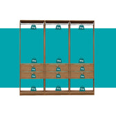 Guarda-Roupas Closet Modulado Alasca 180cm 3 Peças com 6 Gavetas e Cabideiros Freijó Carraro