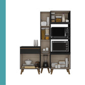 Armário de Cozinha Compacta Atlanta Brix Carraro Preto Touch