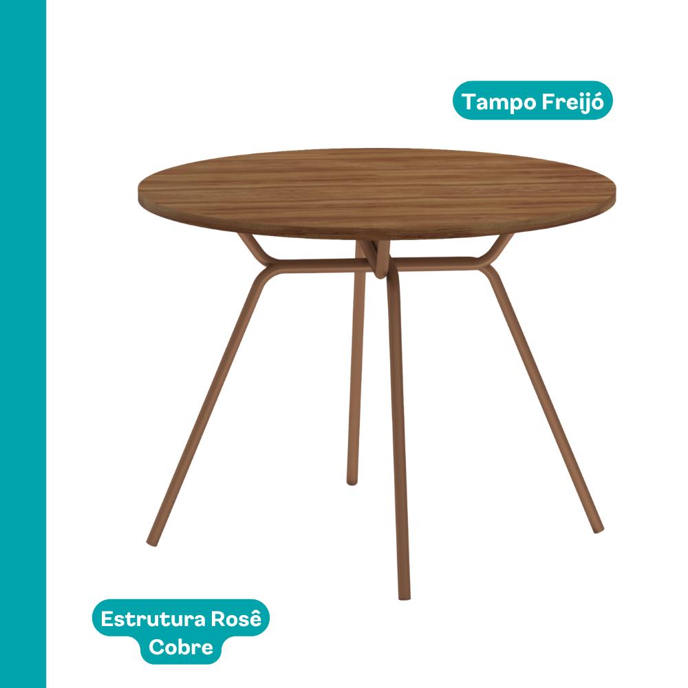 Conjunto Sala de Jantar 4 Cadeiras Georgia Carraro Rosê