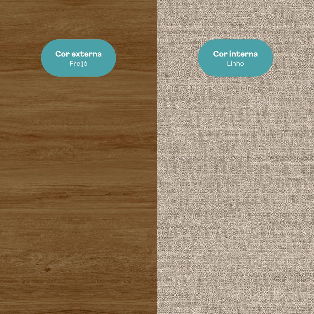 Guarda-Roupas Closet Modulado Alasca 240cm 4 Peças com 2 Gavetas e Cabideiros Freijó Carraro