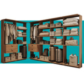 Guarda-Roupas Closet Modulado Alasca 360cm 6 Peças com 4 Gavetas e Cabideiros Freijó Carraro