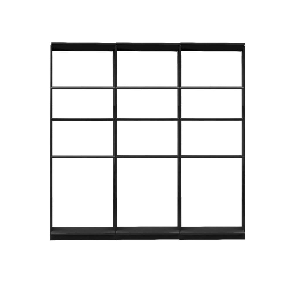Guarda-Roupas Closet Modulado Alasca 180cm 3 Peças com 9 Prateleiras Preto Touch Carraro