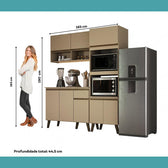 Armário de Cozinha Compacta Atlanta Skyline Carraro Amêndoa