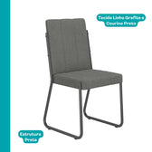 Conjunto Sala de Jantar 4 Cadeiras Isis Carraro Nogal Preto