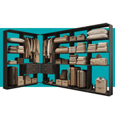 Guarda-Roupas Closet Modulado Alasca One 360cm 6 Peças com 4 Gavetas e Cabideiros Preto Touch Carraro