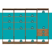 Guarda-Roupas Closet Modulado Alasca One 240cm 4 Peças com 2 Gavetas e Cabideiros Freijó Carraro