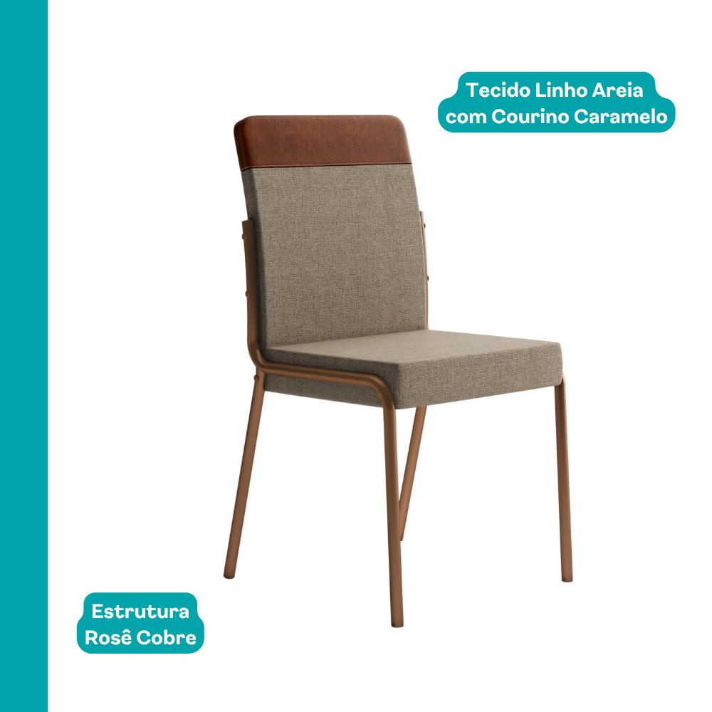 Conjunto Sala de Jantar 4 Cadeiras Georgia Carraro Rosê