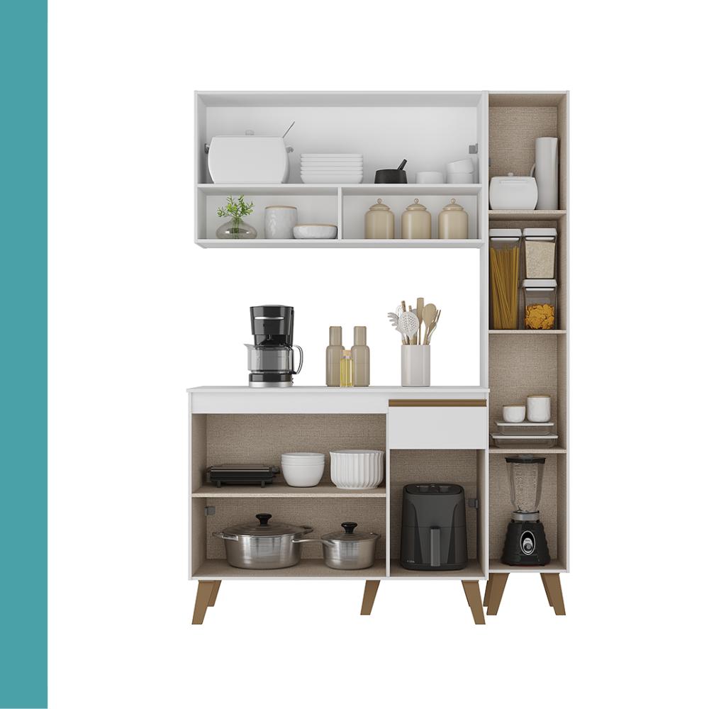 Armário de Cozinha Compacta Atlanta Gallery Slay Carraro Branco