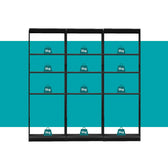 Guarda-Roupas Closet Modulado Alasca 180cm 3 Peças com 9 Prateleiras Preto Touch Carraro