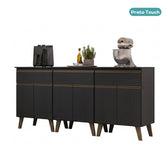Armário de Cozinha Compacta Atlanta Slate Carraro Preto Touch