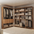Guarda-Roupas Closet Modulado Alasca 300cm 5 Peças com 4 Gavetas e Cabideiros Freijó Carraro
