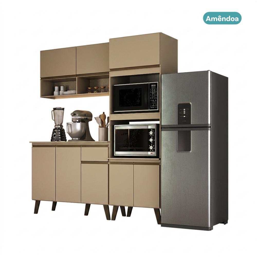 Armário de Cozinha Compacta Atlanta Skyline Carraro Amêndoa