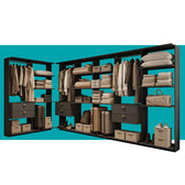 Guarda-Roupas Closet Modulado Alasca 420cm 7 Peças com 6 Gavetas e Cabideiros Preto Touch Carraro