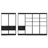 Guarda-Roupas Closet Modulado Alasca 360cm 6 Peças com 6 Gavetas e Cabideiros Preto Touch Carraro