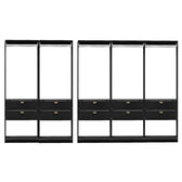 Guarda-Roupas Closet Modulado Alasca 300cm 5 Peças com 10 Gavetas e Cabideiros Preto Touch Carraro